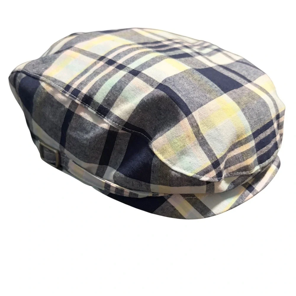 Janie and Jack Newsboy Cap Blue Yellow Plaid Hat Boys Size 4 to 5 Photos Wedding